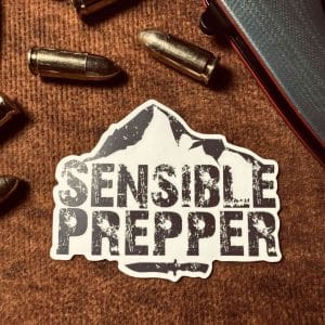 "Sensible Prepper" Mountain Sticker