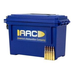 AAC 5.56 NATO 77 Grain OTM Ammo 250rd With AAC Blue 30 Cal Ammo Can