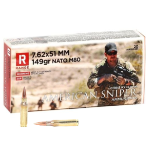 ZSR Ammunition "American Sniper" 7.62x51mm NATO M80 FMJ 149gr 20rds