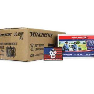 Winchester USA 9mm 115 Gr FMJ - 1000rds + Free Patch (Use Code: FREEDOM For Price)