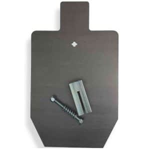 1/2″ AR500 Steel Target – 12″X 20″ Silhouette and T Post Hanger Bundle, Unpainted